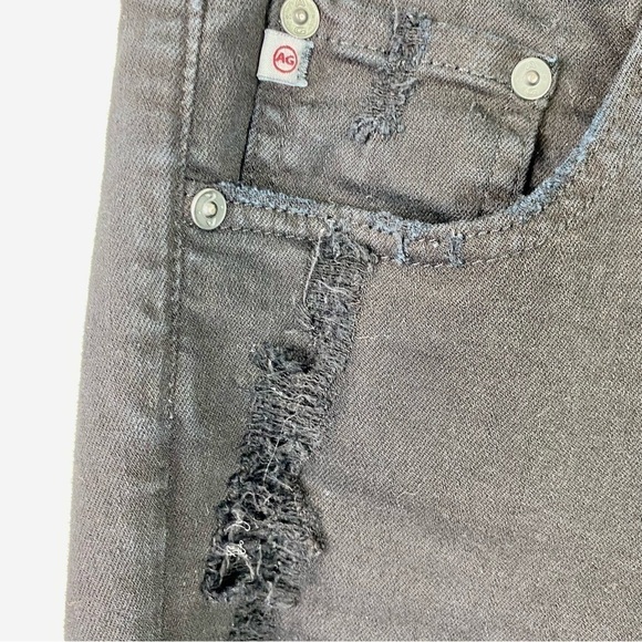 AG Adriano Goldschmied The Prima Cigarette Leg‎ Black Distressed Jeans Size 29 R - Picture 11 of 11